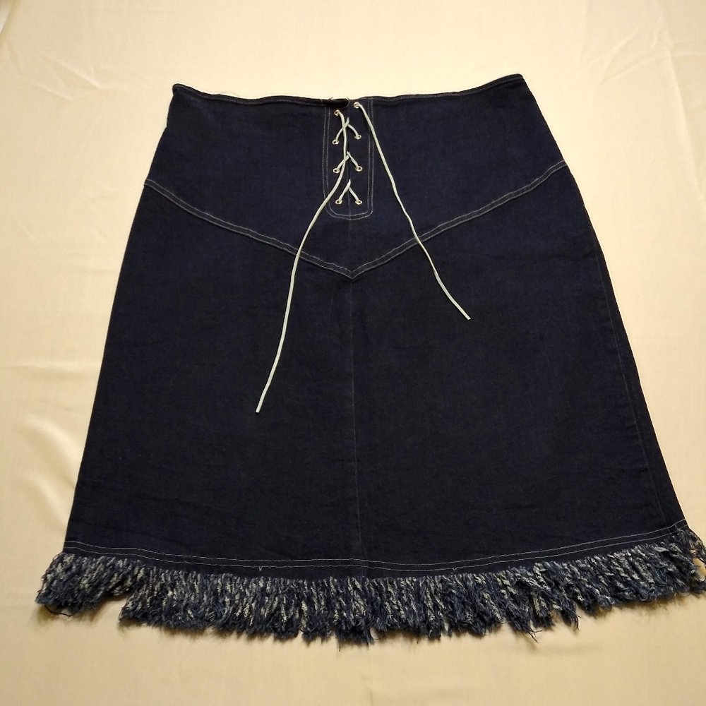 Jamie Nicole Collection Fringe Denim Skirt